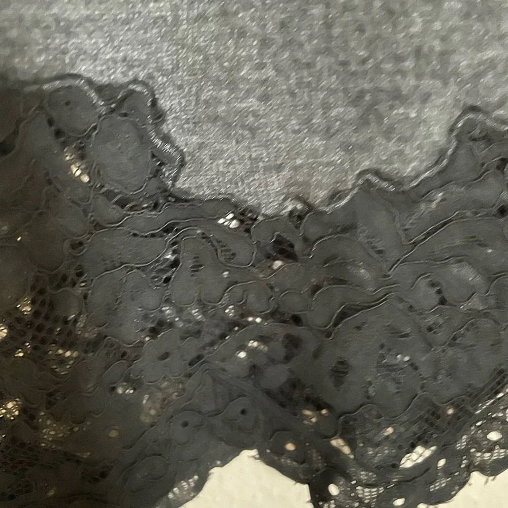 White House Black Market Wool Blend Gray Lace Trim Chemise size XS
